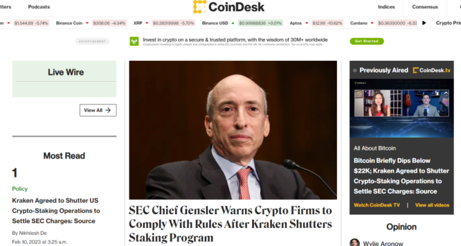 CoinDesk Page