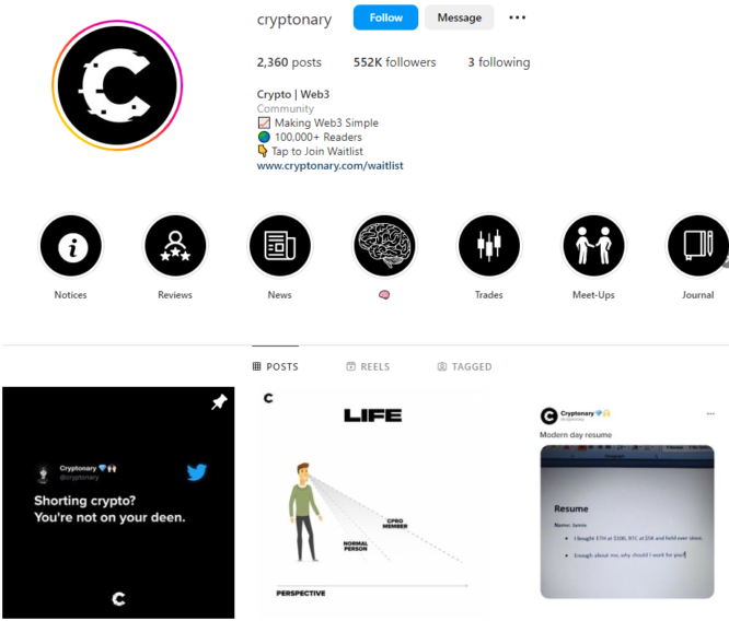 cryptonary Instagram